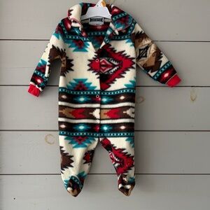 Vintage Southwestern Fleece Footed One-Piece | 6–9 Months